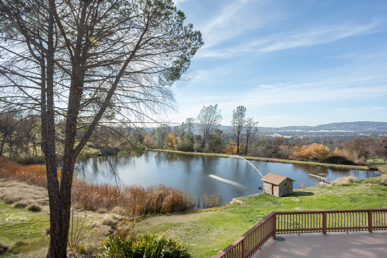 The pond on Ona's tranquil grounds